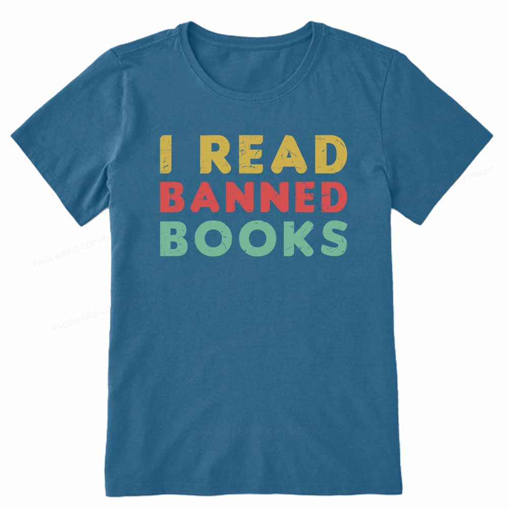 Pagewings Vintage I Read Banned Books Geek Readers T-Shirt Unisex Classic T-shirt