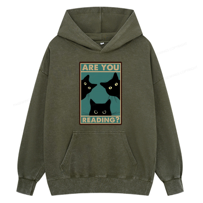 Pagewings Are You Reading Unisex Washed Hoodie