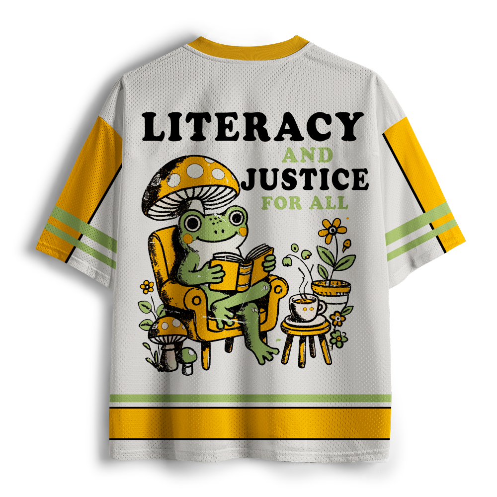 Pagewings Literacy And Justice For All Unisex Mesh Jersey