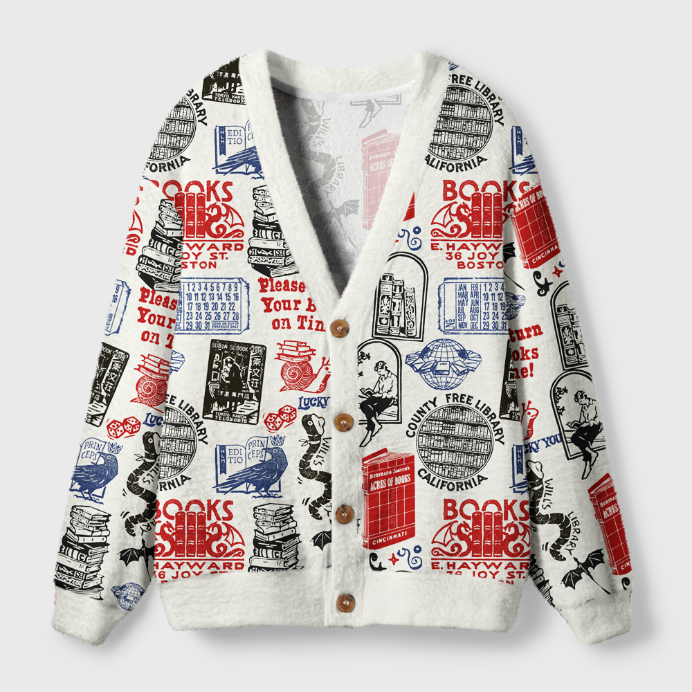 Pagewings Bookish Vibe Light Knit Unisex Cardigan Sweaters