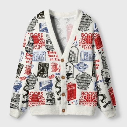 Pagewings Bookish Vibe Light Knit Unisex Cardigan Sweaters