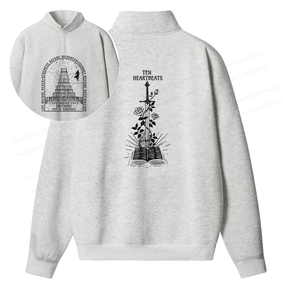 Pagewings Life Before Death Strength Before Weakness Unisex Half Zip Fleece Sweatshirt 