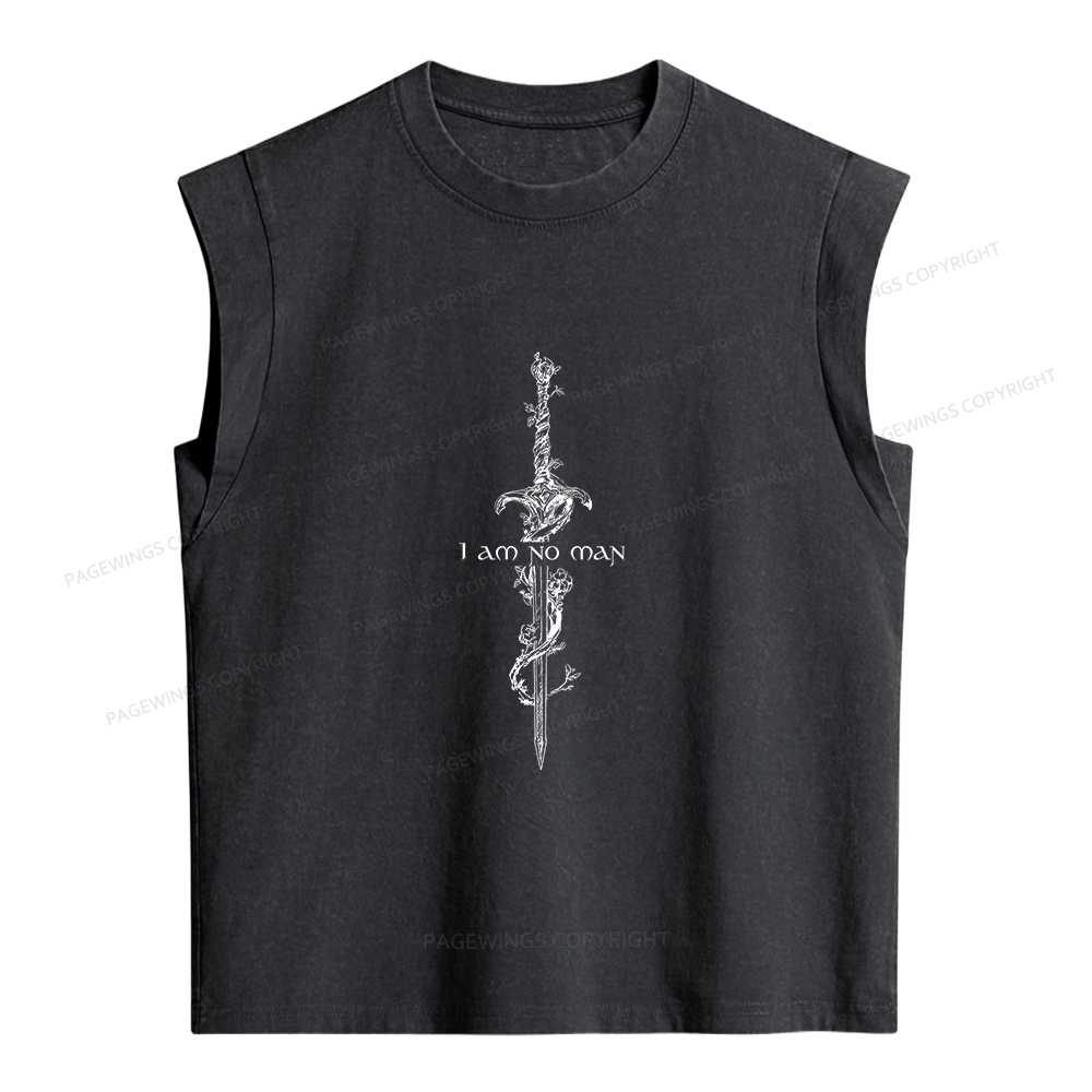 Pagewings I Am No Man Women's Washed Tank Top