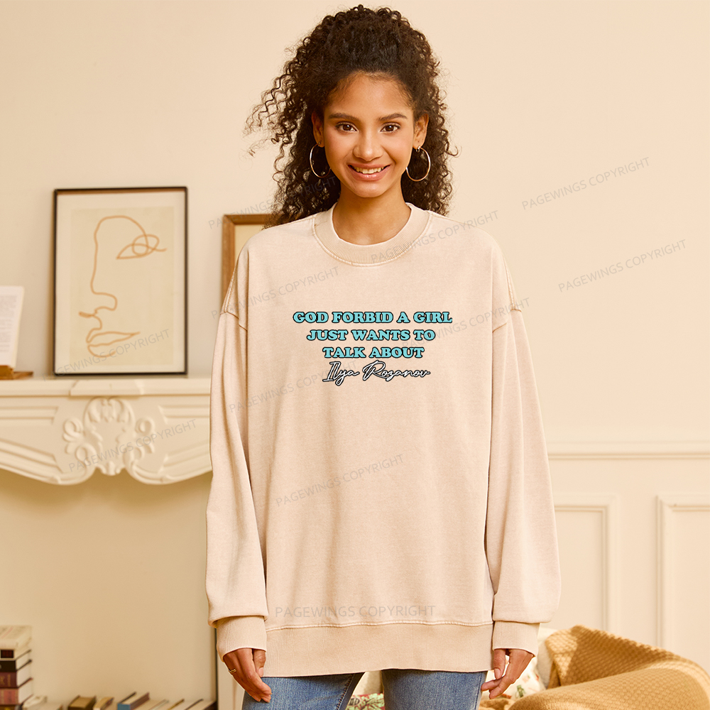 Pagewings Romance Book Lover Unisex Washed Sweatshirt