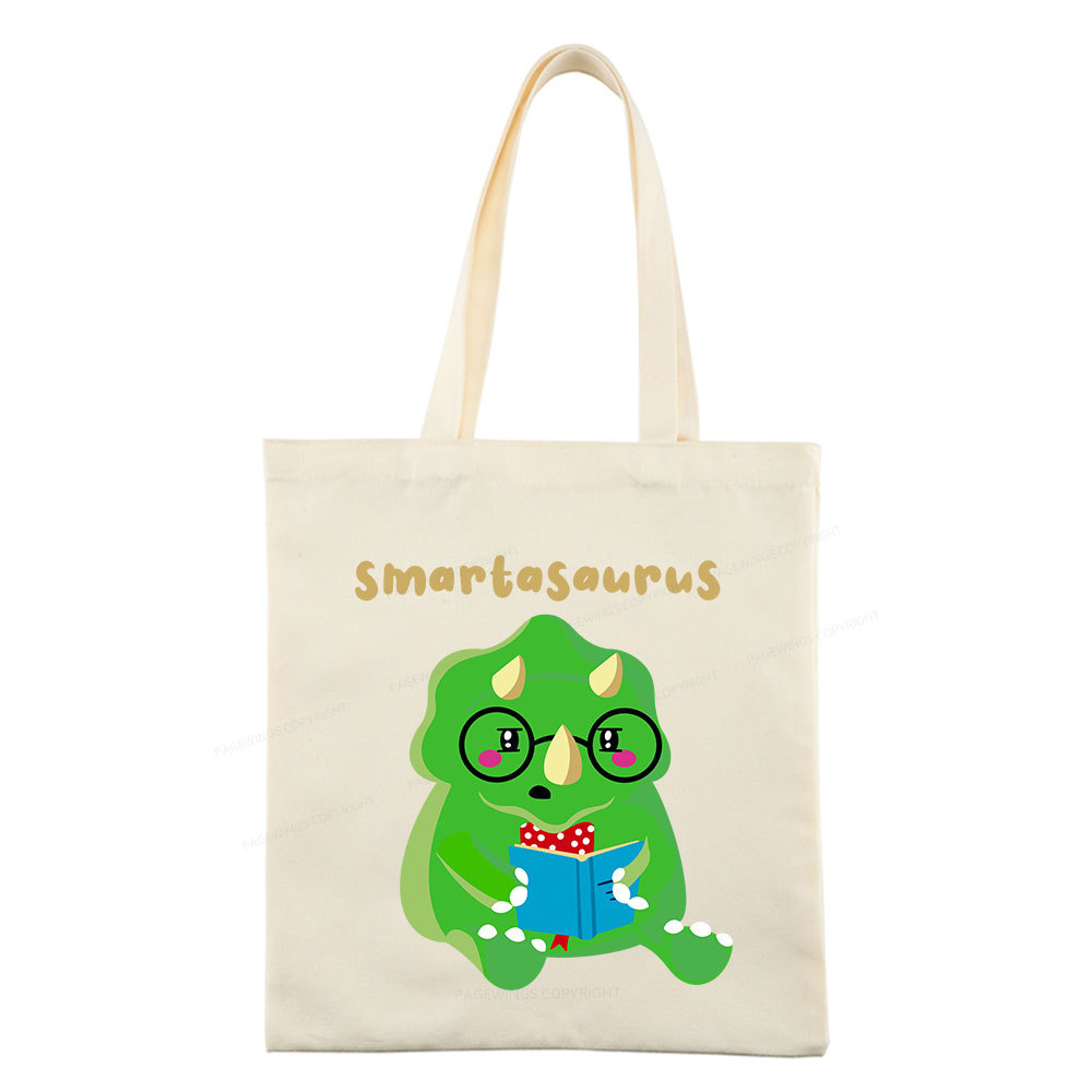 Pagewing Smart Dinosaur Is Reading Seriously Tote Bag