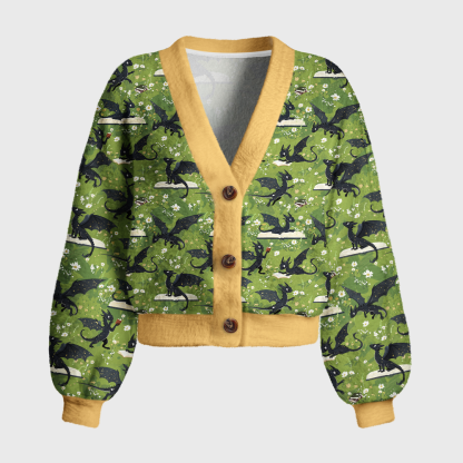 Pagewings Book Dragon Women's Cardigan Sweater