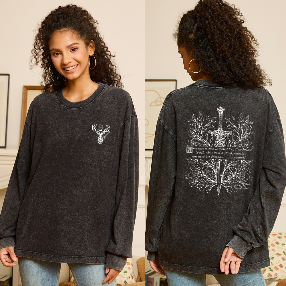 Pagewings Fireheart Unisex Washed Long Sleeve T-shirt