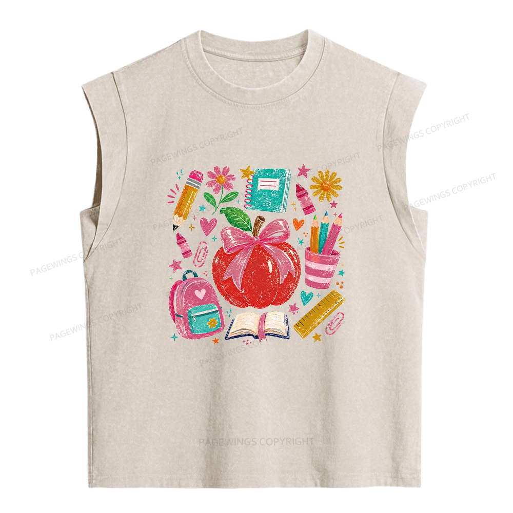 Pagewing Back to School Women's Washed Tank Top