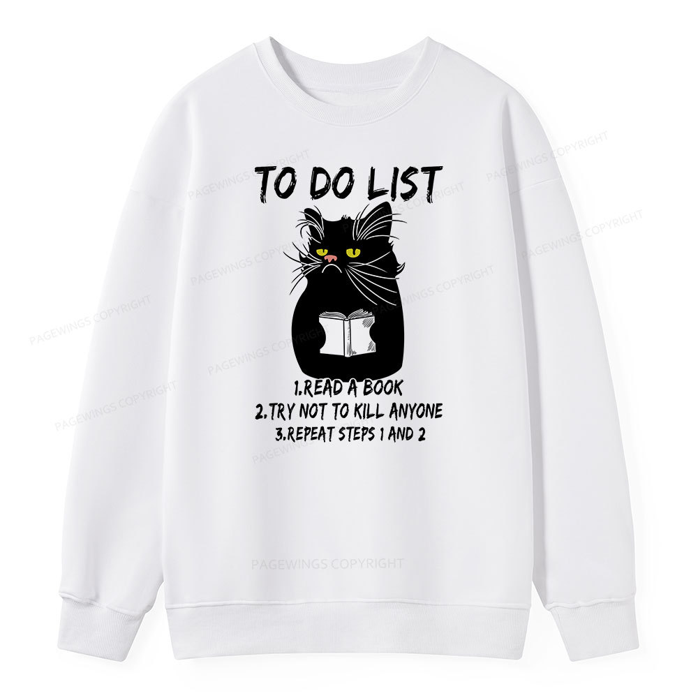 Pagewings Black Cat To Do List Unisex Classic Sweatshirt