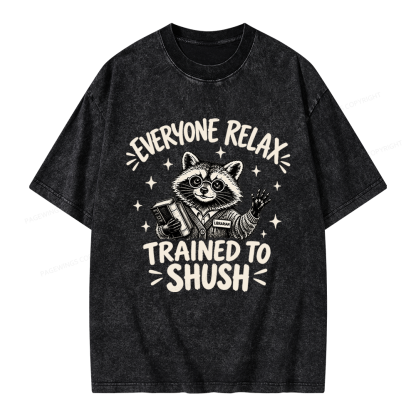 Pagewings Everyone Relax Unisex Washed T-shirt