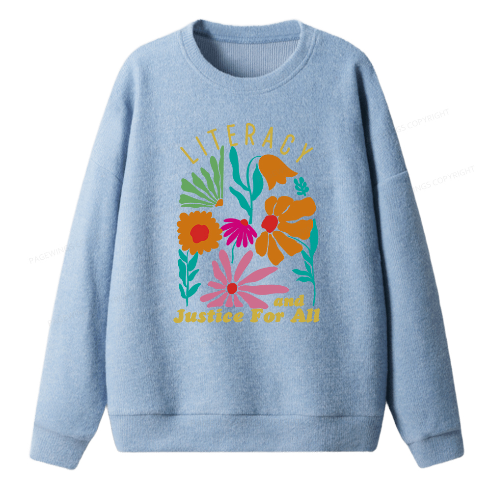 Pagewings Literacy And Justice Unisex Knit Sweatshirt