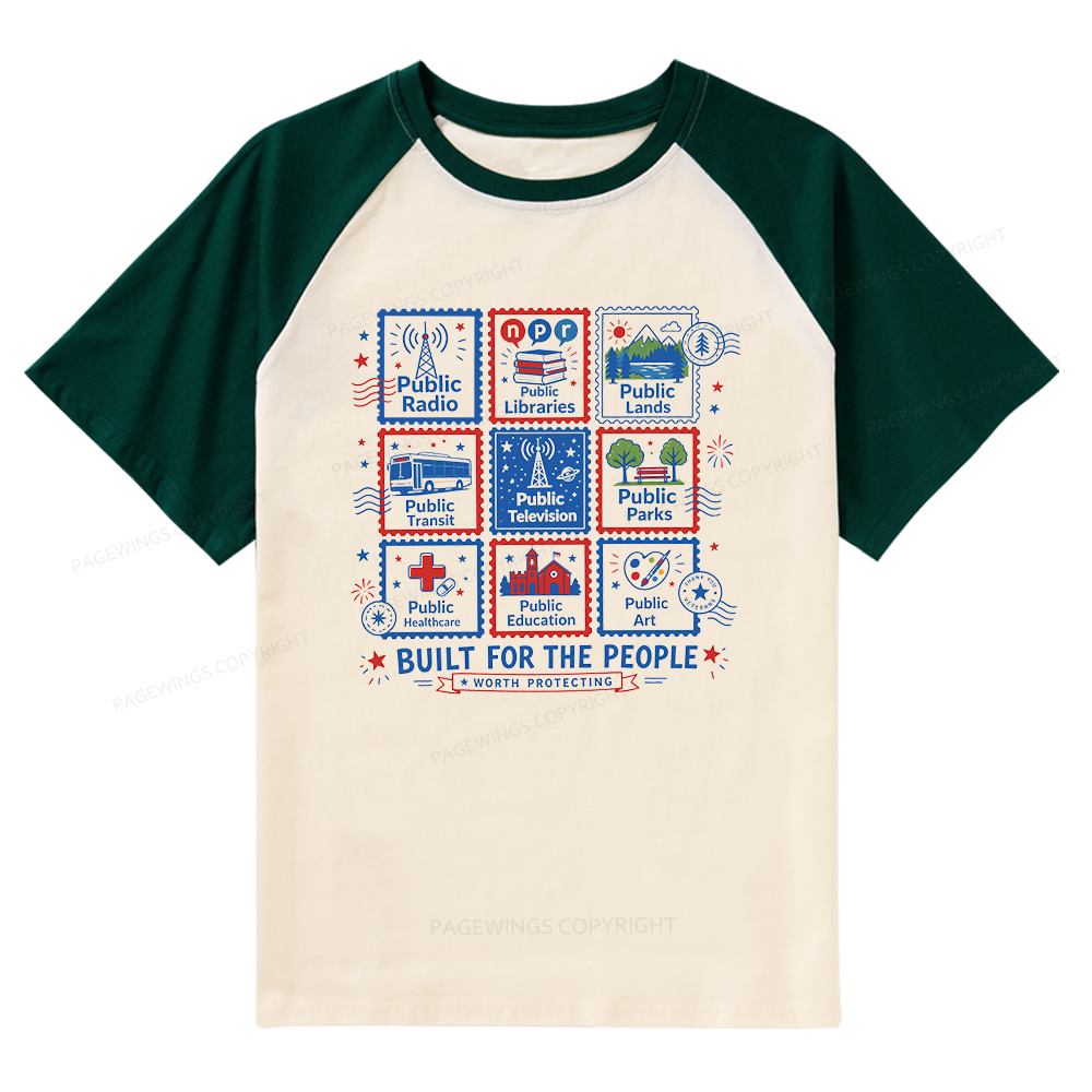 Pagewings Public Libraries Raglan T-shirt
