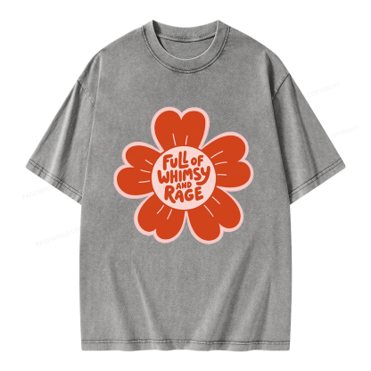 Pagewings Full of Whimsy and Rage Unisex Washed T-shirt