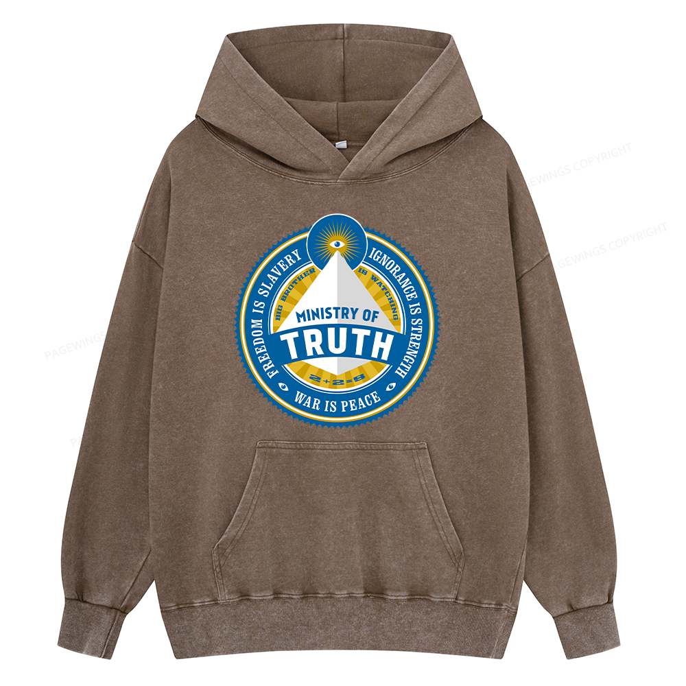 Pagewings Ministry of Truth Unisex Washed Hoodie