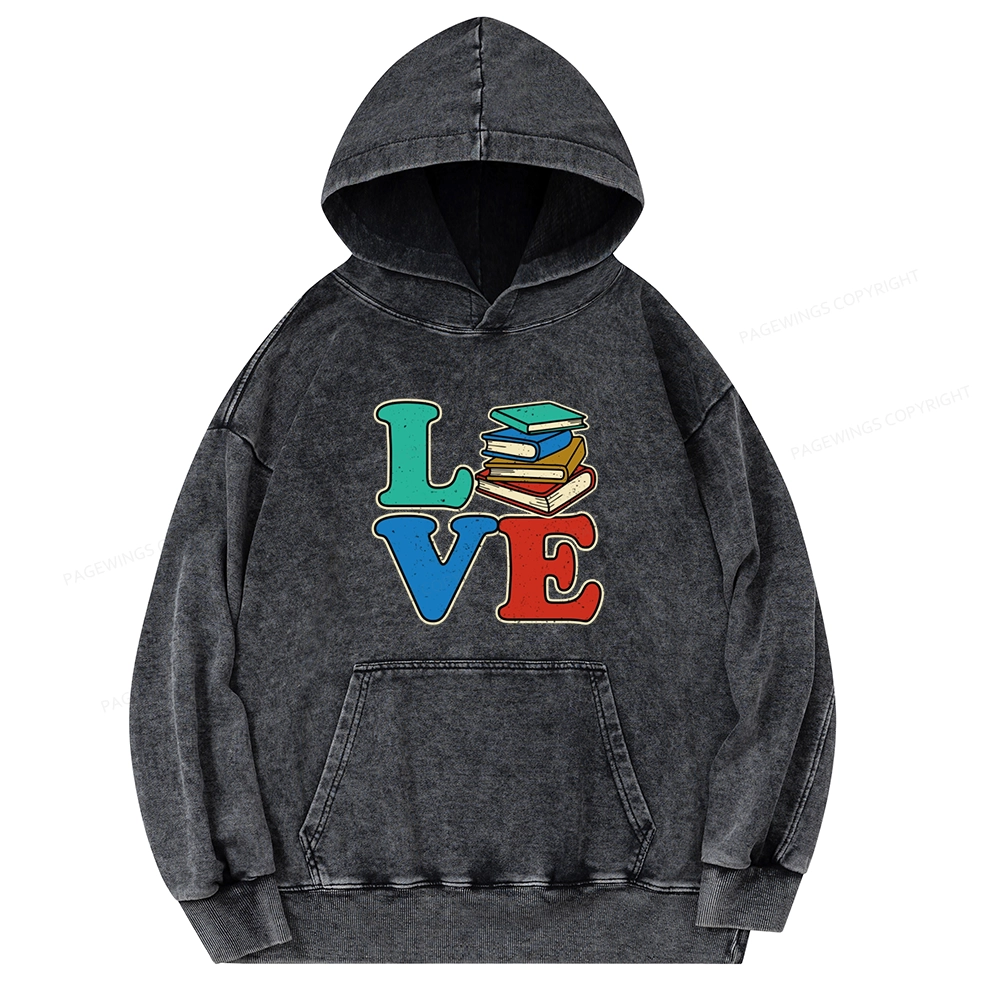 Pagewings Book Lovers Unisex Washed Hoodie