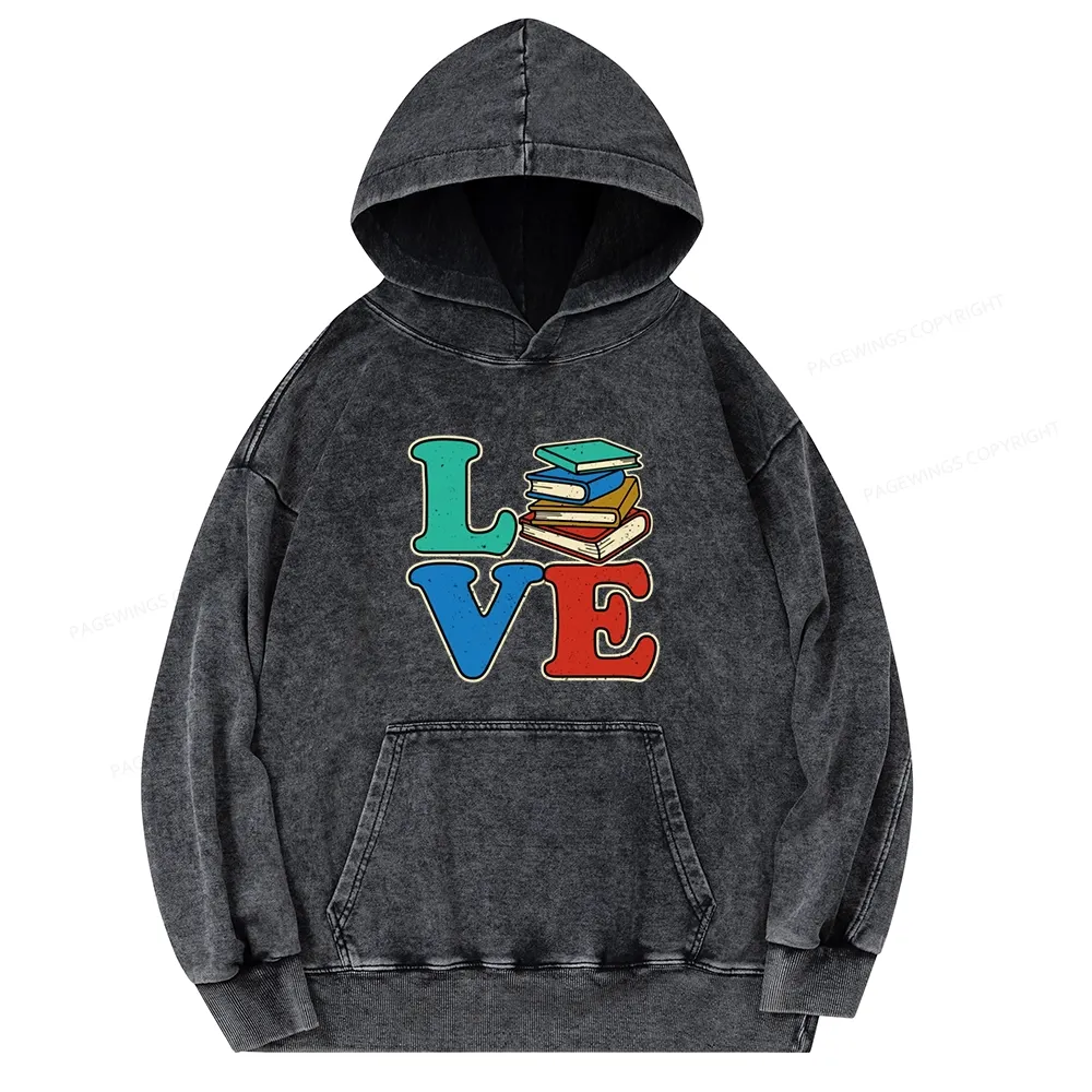 Pagewings Book Lovers Unisex Washed Hoodie