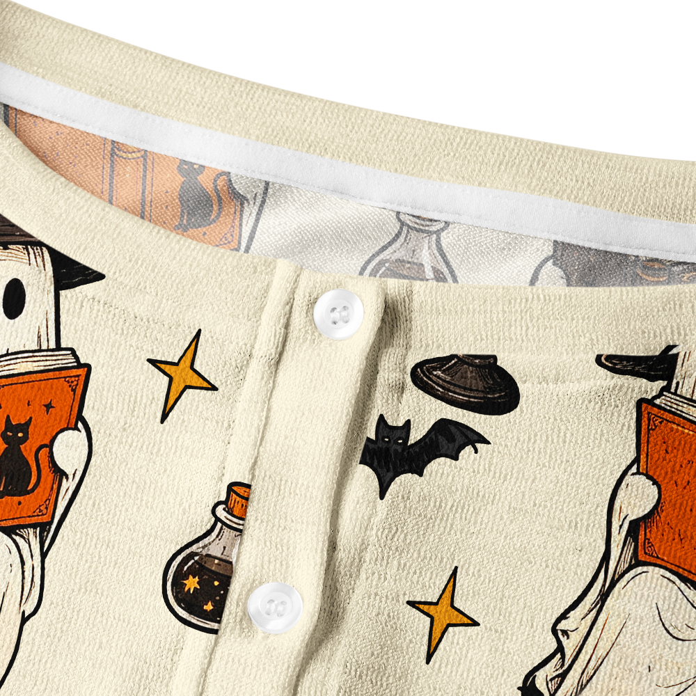 Pagewings Ghosts Love Reading Crew Neck Cardigan Sweaters