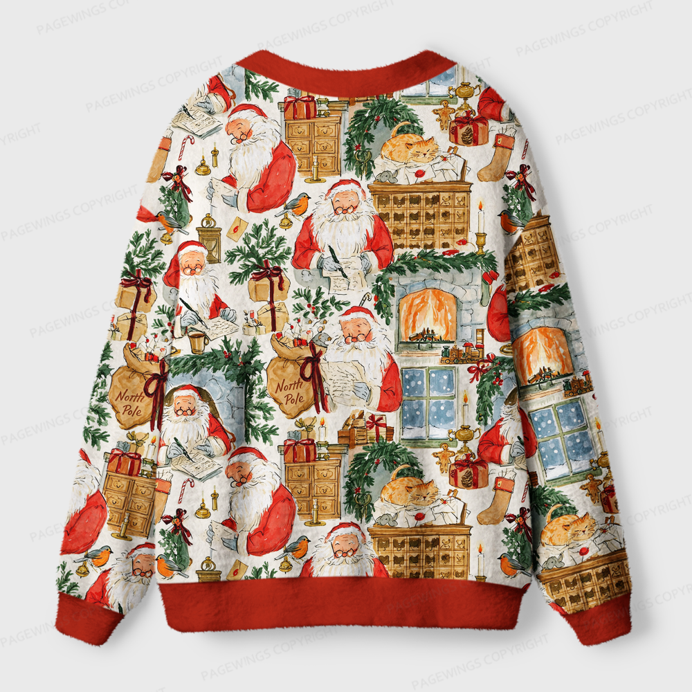 Pagewings North Pole Post Christmas Light Knit Unisex Cardigan Sweaters