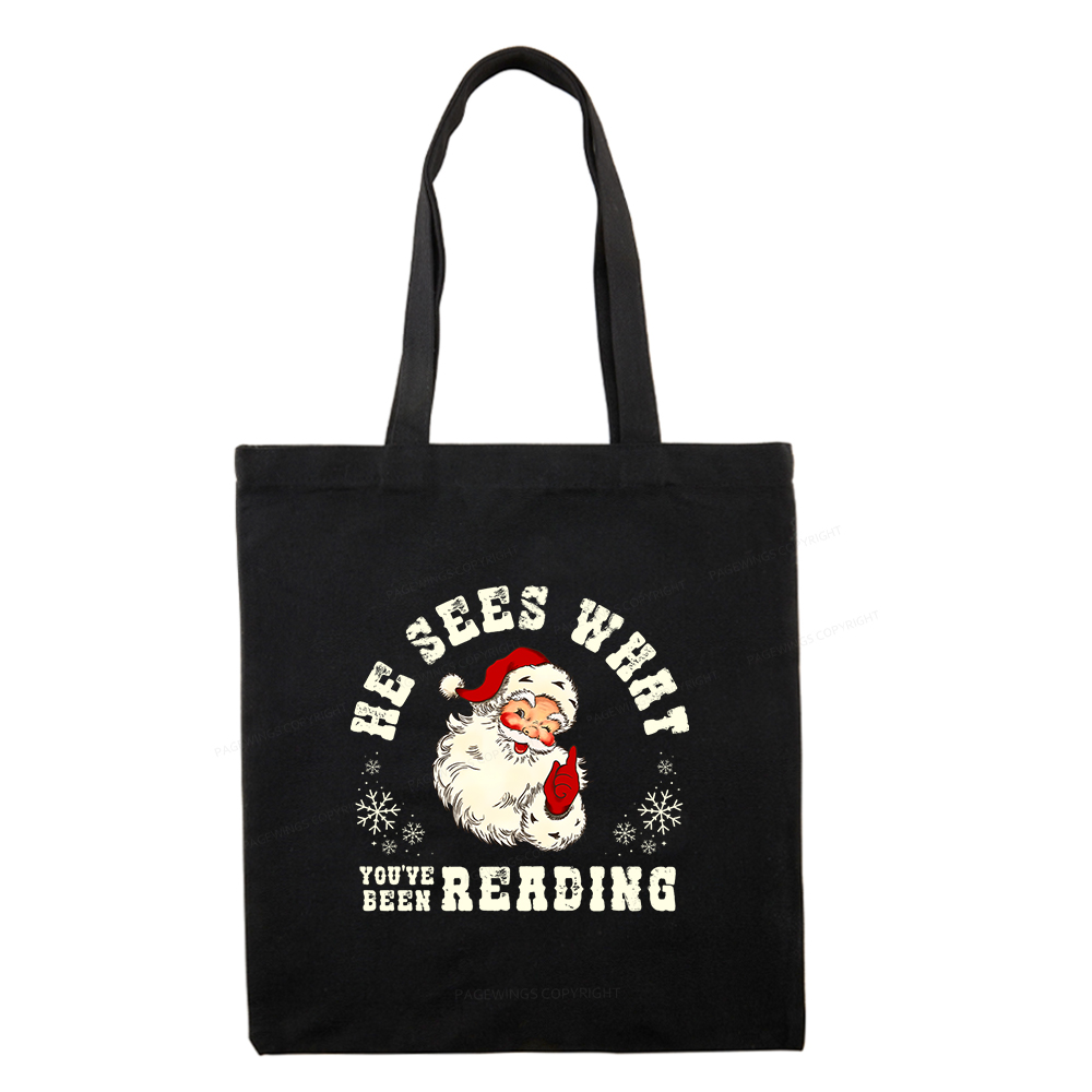 Pagewings He Sees What You've Been Reading Tote Bag
