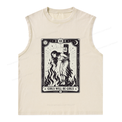 Pagewings Girls Will Be Girls Unisex Washed Tank Top