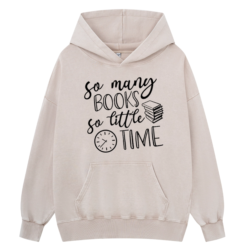 Pagewings So Many Books So Little Time Unisex Washed Hoodie