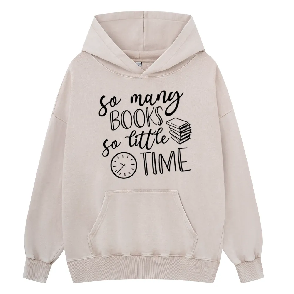 Pagewings So Many Books So Little Time Unisex Washed Hoodie