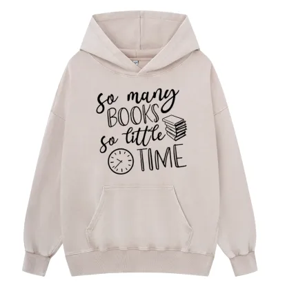 Pagewings So Many Books So Little Time Unisex Washed Hoodie