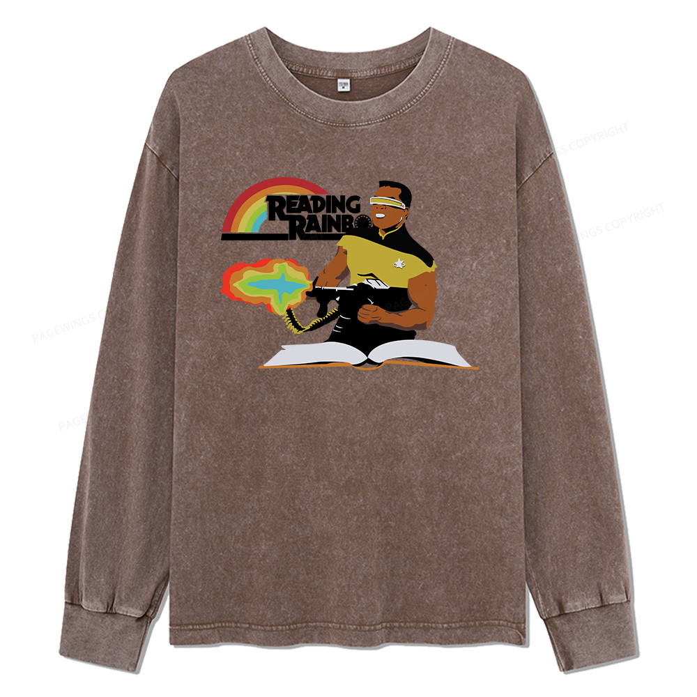 Pagewings Reading Rambo Unisex Washed Long Sleeve T-shirt