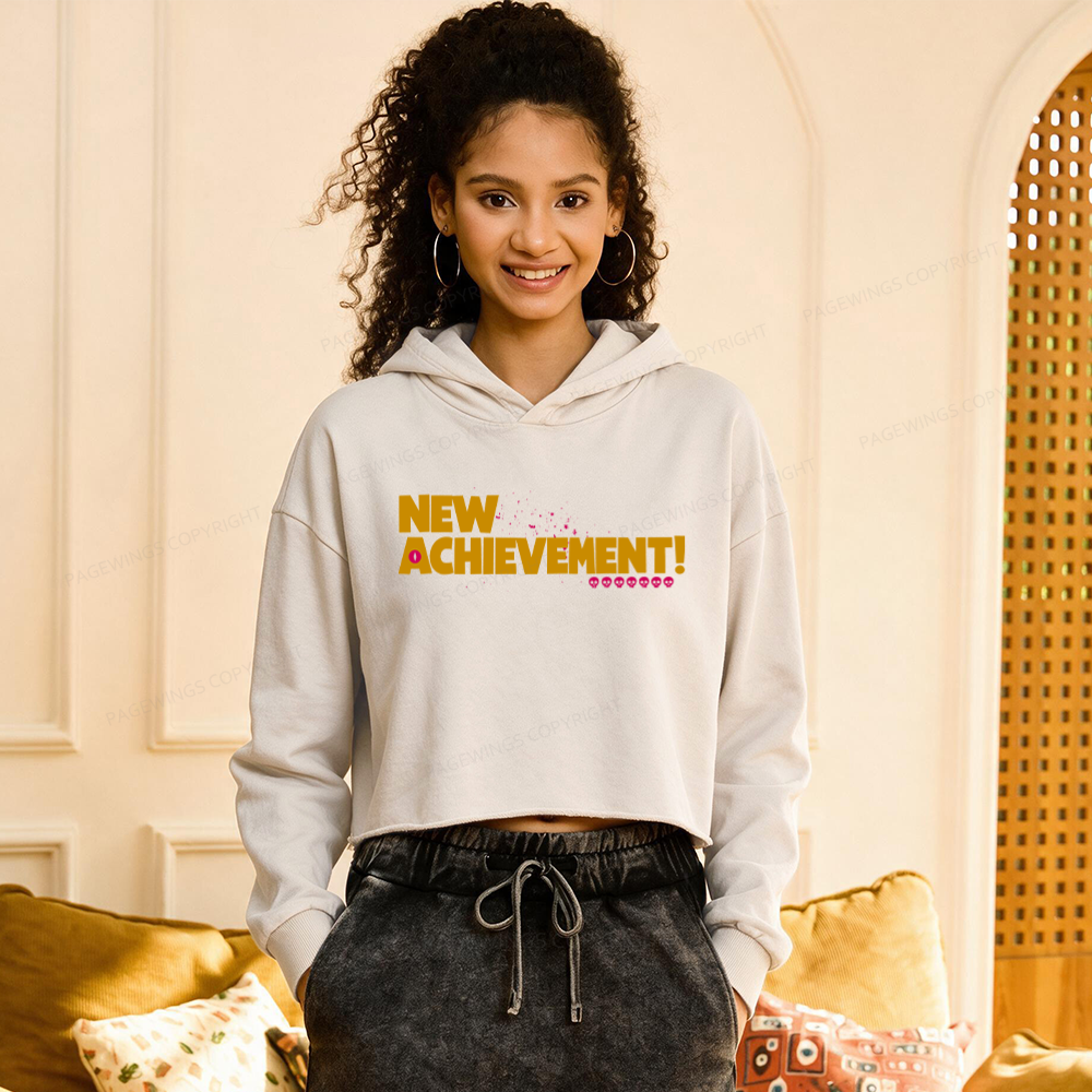 Pagewings New Achievement Washed Crop Hoodie