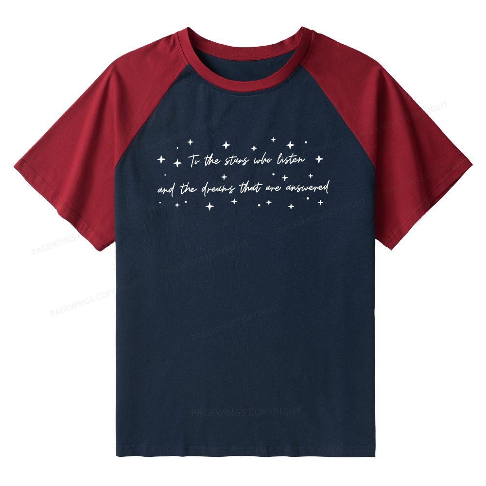 Pagewings To the Stars Who Listen Raglan T-shirt
