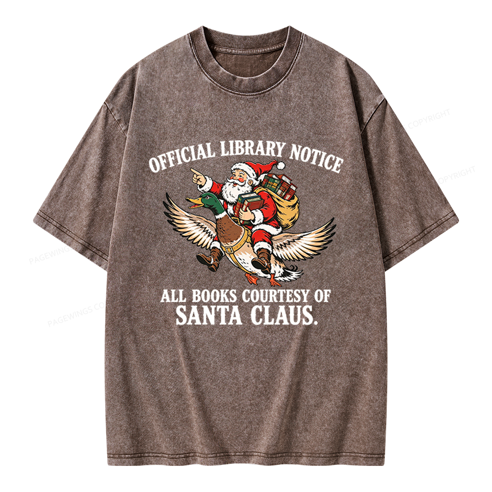 Pagewings Official Library Notice Unisex Washed T-shirt