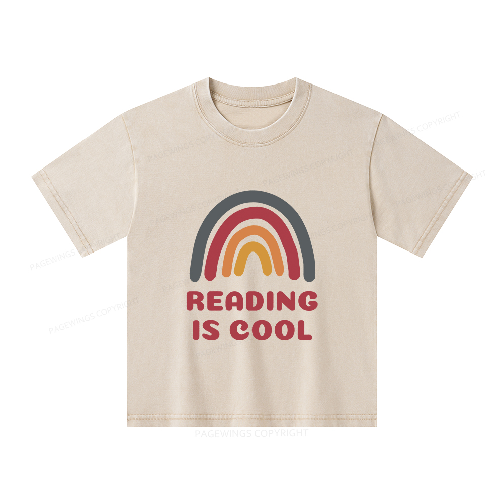 Pagewings Reading Is Cool Unisex Kids Washed T-shirt