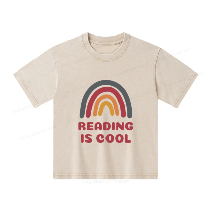 Pagewings Reading Is Cool Unisex Kids Washed T-shirt