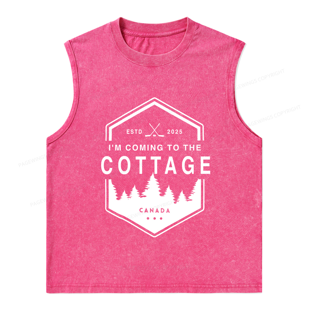 Pagewings Coming To The Cottage Unisex Washed Tank Top