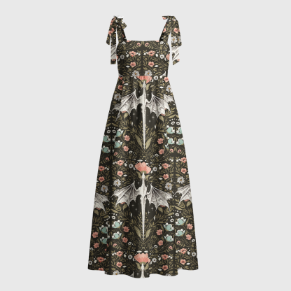 Pagewings Dragon Bloom Tie Shoulder Maxi Dress