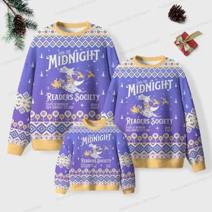 Pagewings Join The Midnight Readers Society Unisex Ugly Knit Sweatshirt