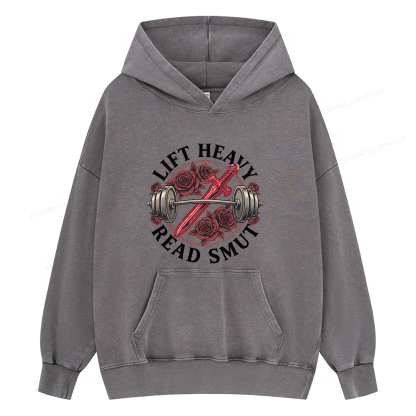Pagewings Lift Heavy Read Smut Unisex Washed Hoodie