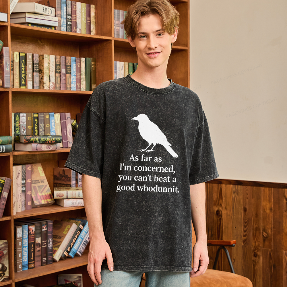 Pagewings Whodunnit Lover Unisex Washed T-shirt