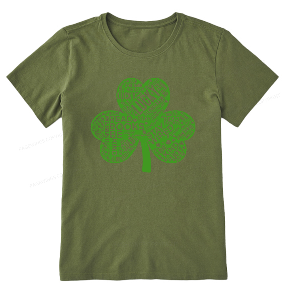 Pagewings St Patricks Day Shirt Lucky Reading Shirt Unisex Classic T-shirt