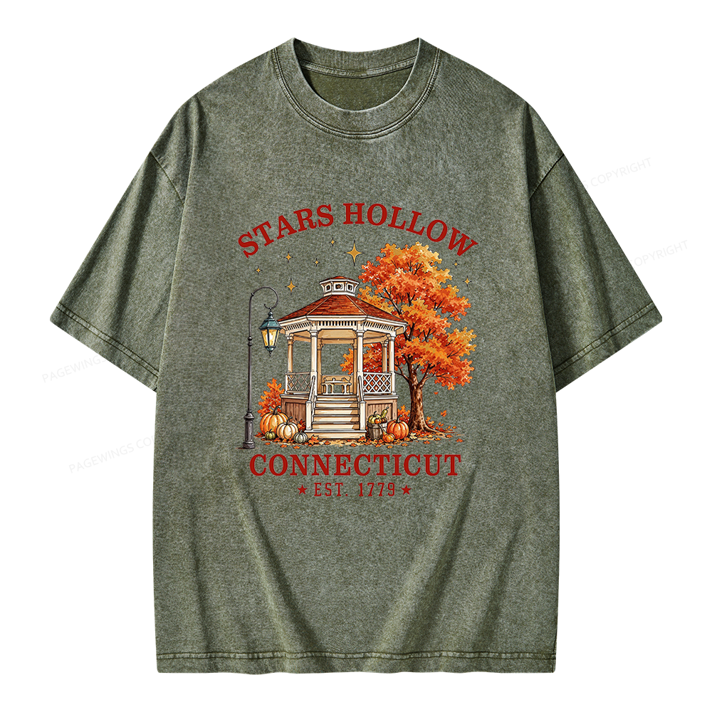 Pagewings Holloween Bookish Unisex Washed T-shirt