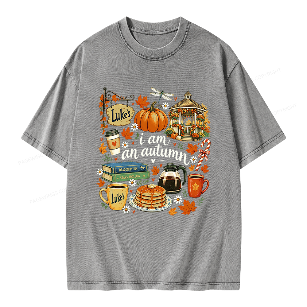 Pagewings I Am an Autumn Unisex Washed T-shirt