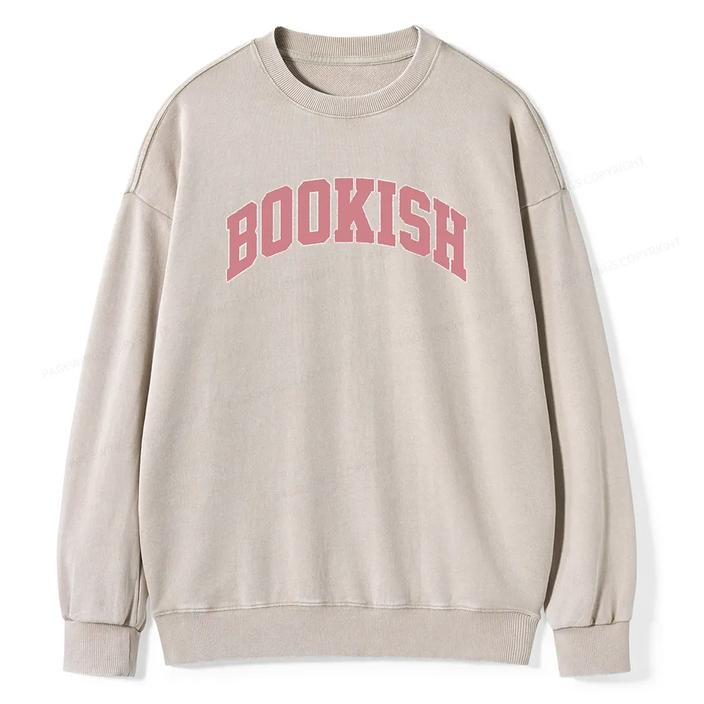 Pagewings Bookworm Bookish Style Unisex Washed Sweatshirt