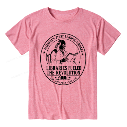 Pagewings Libraries Fueled the Revolution Unisex Heather T-Shirt