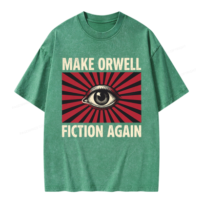 Pagewings Make Orwe Fiction Again Unisex Washed T-shirt