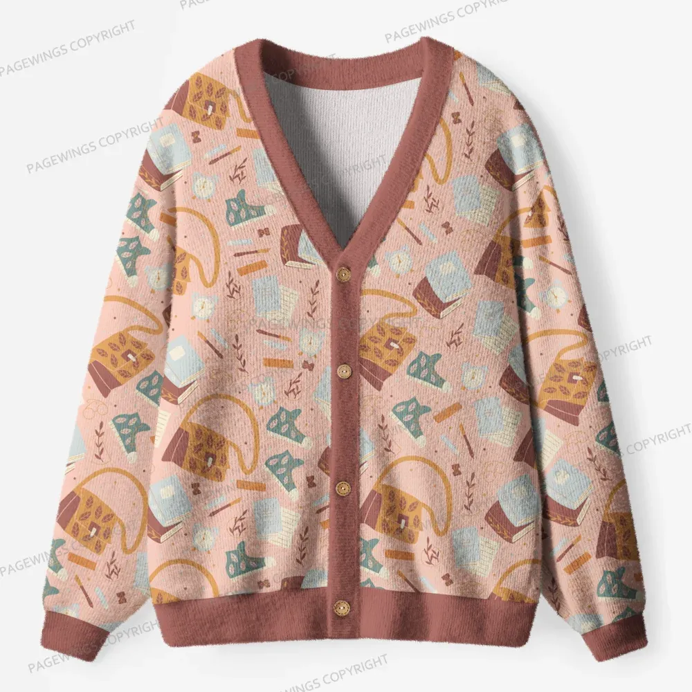 Pagewings Cozy Reading Unisex Ugly Cardigan Sweaters
