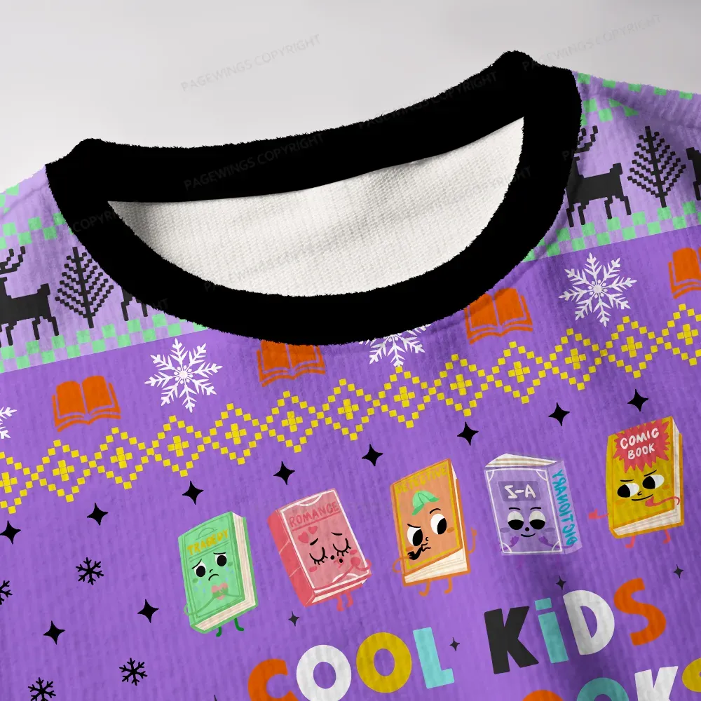 Pagewings Cool Kids Read Books Unisex Ugly Knit Sweatshirt
