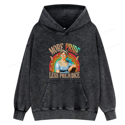 Pagewing More Pride Less Prejudice Unisex Washed Hoodie