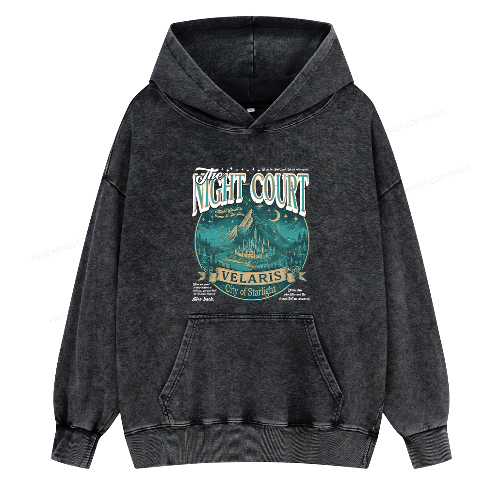 Pagewings The Night Court Unisex Washed Hoodie