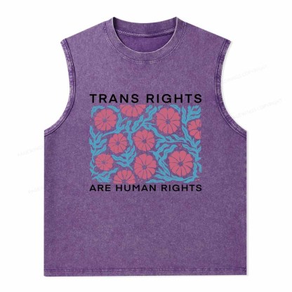 Pagewings Trans Rights Are Human Rights Washed Tank Top