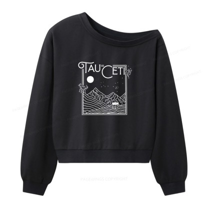 Pagewings Tau Ceti And Rocky Women Off  Shoulder Sweatshirt
